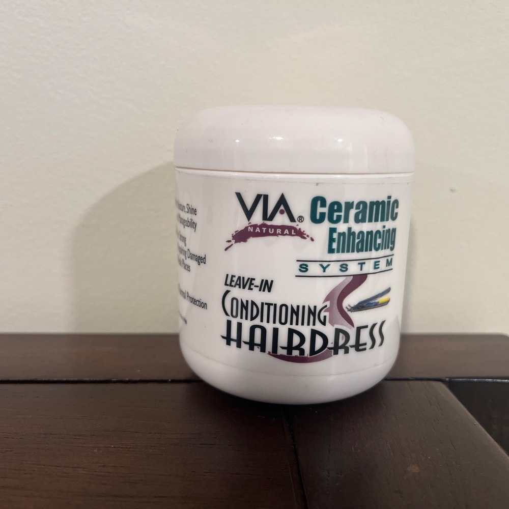 VIA Ceramic Enhancing  Conditioning Hairdress Leave In 6 oz jar‎ HTF